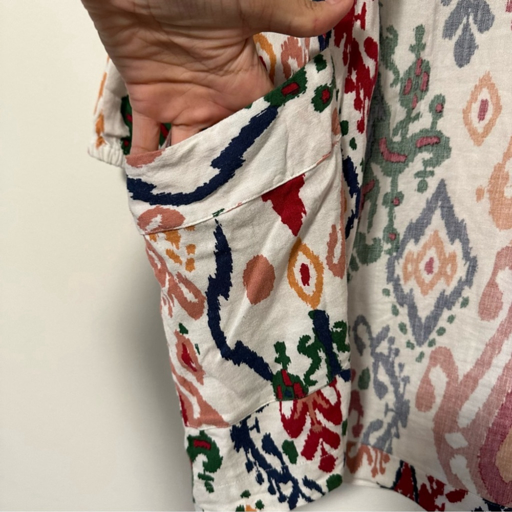Zara Multicolour Tribal Print Minoi Kimono Size Small - Picture 8 of 11
